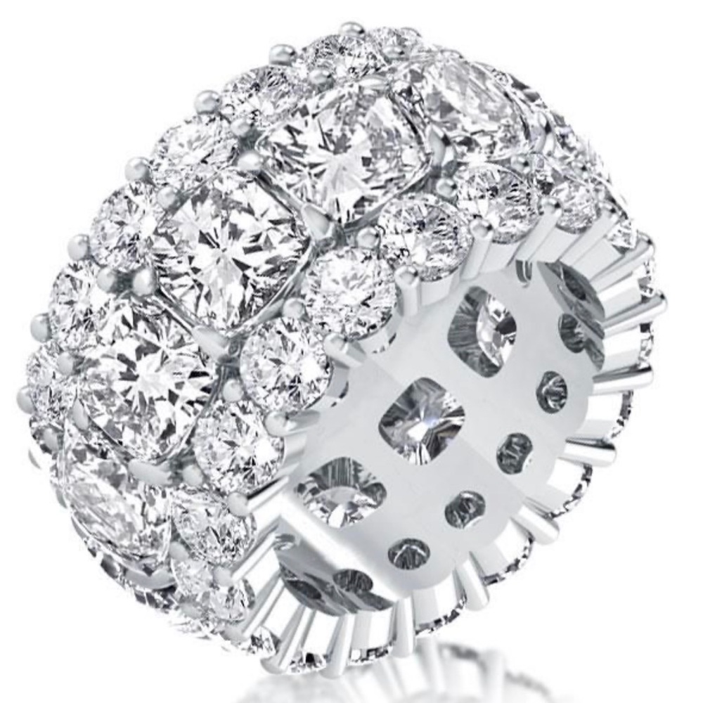 Italo Eternity Cushion Cut Wedding Band Eternity Band For Women - Picture 4 of 15